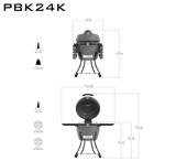 Pit Boss Kamado PBK24 - Nardo Gray (incl. beschermhoes, aspook en heat deflector!)